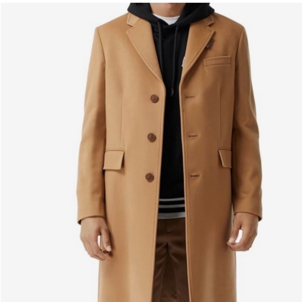 NWT Burberry Hawkhurst Wool Cashmere Coat Camel Size 54